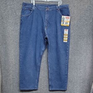 Mens Wrangler Relaxed Fit Dark Wash Jeans Size 42 X 29